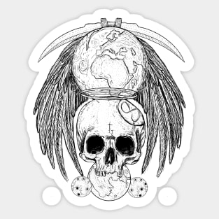 Macabre Goth Skull Head Sticker